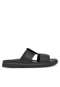 Calvin Klein Klapki Lug Sandal Double T Lth HM0HM01734 Czarny. Kolor: czarny. Materiał: skóra #1