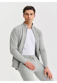 Pako Lorente - PAKO LORENTE - Szara bluza dresowa na suwak. Kolor: szary. Materiał: dresówka. Wzór: gładki #6