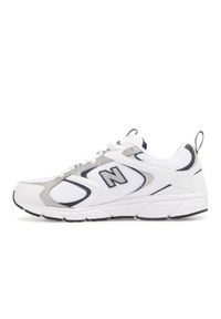 Buty lekkie wygodne białe sportowe sneakersy męskie New Balance. Kolor: biały, szary, wielokolorowy. Materiał: syntetyk. Szerokość cholewki: normalna