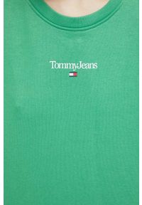 Tommy Jeans bluza damska kolor zielony z nadrukiem. Kolor: zielony. Materiał: bawełna, dzianina. Wzór: nadruk #3