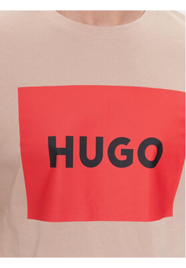 Hugo T-Shirt Dulive222 50467952 Beżowy Regular Fit. Kolor: beżowy. Materiał: bawełna