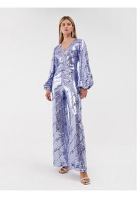 ROTATE Kombinezon Sequins Jumpsuit 1114532846 Fioletowy Regular Fit. Kolor: fioletowy. Materiał: syntetyk