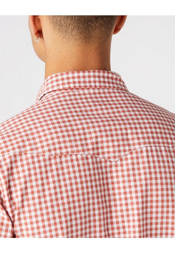 Wrangler - WRANGLER LS WESTERN SHIRT MĘSKA KOSZULA W KRATĘ DŁUGI RĘKAW ETRUSCAN RED W5C2CIR11 112146107. Długość rękawa: długi rękaw. Długość: długie