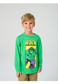Sinsay - Koszulka z długimi rękawami Avengers - zielony. Kolor: zielony. Długość rękawa: długi rękaw. Długość: długie. Wzór: motyw z bajki #1