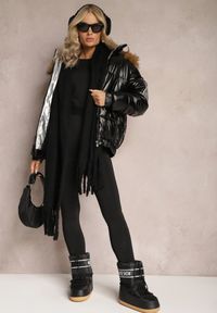 Renee - Czarna Kurtka Actynome. Kolor: czarny. Materiał: futro. Styl: klasyczny #5