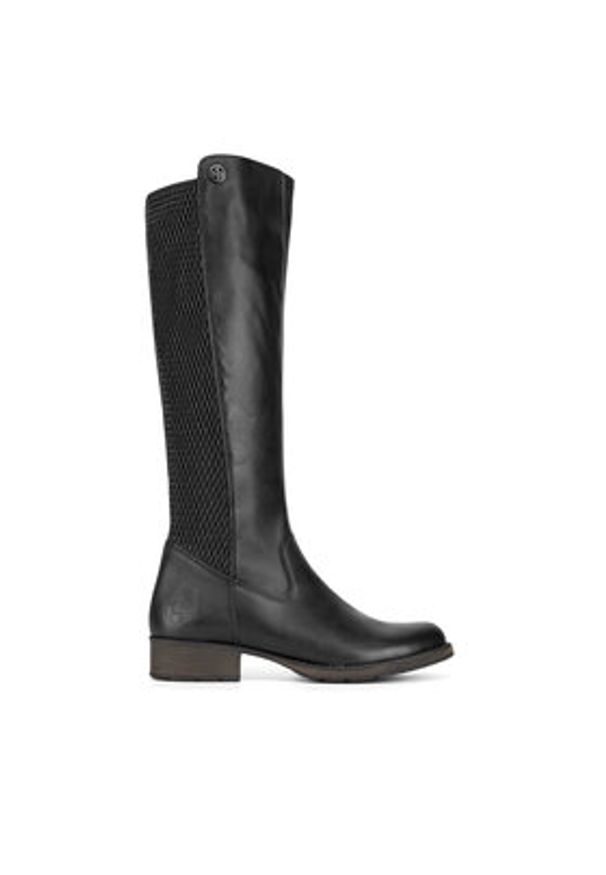 Rieker Kozaki Z9591-00 Czarny. Kolor: czarny. Materiał: skóra