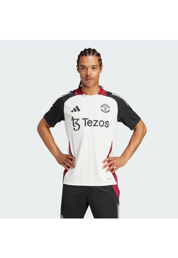 Adidas - Koszulka Manchester United Tiro 24 Training. Kolor: biały, wielokolorowy, czarny. Materiał: materiał