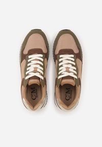 Born2be - Brązowe Casualowe Buty Sportowe Typu Sneakersy Glorelle. Okazja: na co dzień. Zapięcie: sznurówki. Kolor: brązowy. Materiał: jeans #2