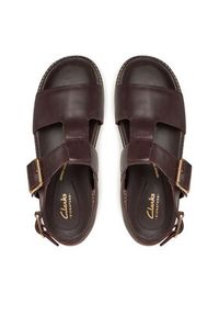 Clarks Sandały Orianna Sky 26181455 Bordowy. Kolor: czerwony. Materiał: skóra #5