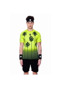 HYDROGEN - Koszulka tenisowa męska z krótkim rękawem Hydrogen Palm tech tee. Kolor: czarny, żółty, wielokolorowy. Długość rękawa: krótki rękaw. Długość: krótkie. Sport: tenis