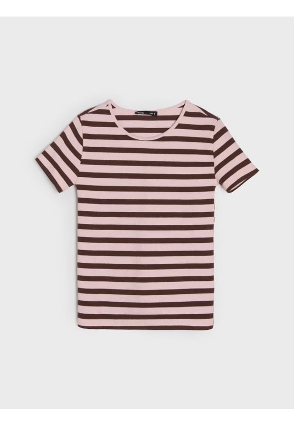 Sinsay - Bawełniana koszulka w paski - wielobarwny. Materiał: bawełna. Wzór: paski