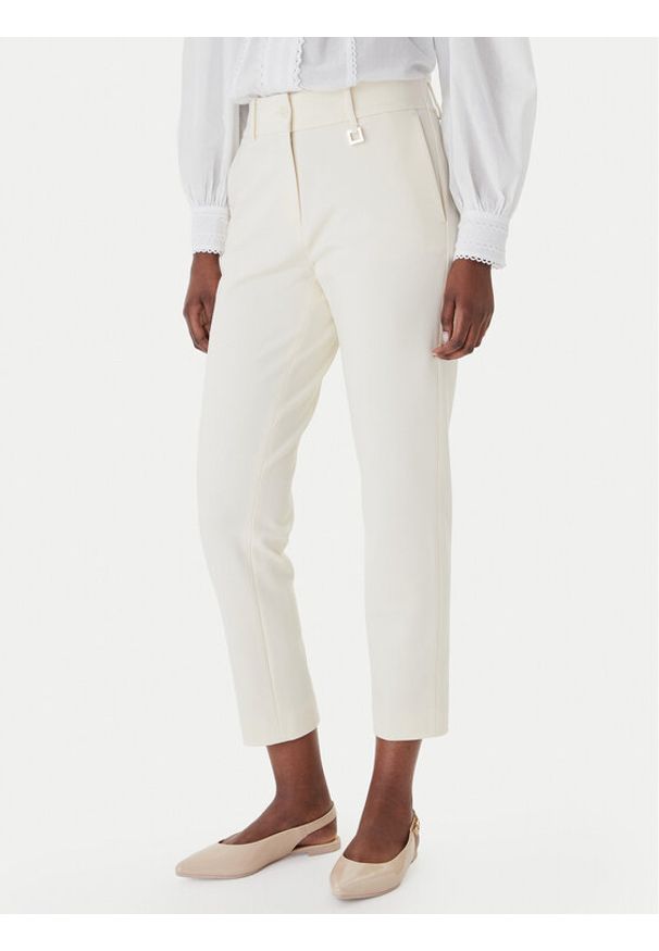 JOOP! Chinosy Petunia 30102026 Écru Slim Fit. Kolor: kremowy. Materiał: wiskoza