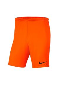Nike - Spodenki Z Dzianiny Dla Dzieci Park III. Kolor: żółty, pomarańczowy, wielokolorowy. Materiał: dzianina