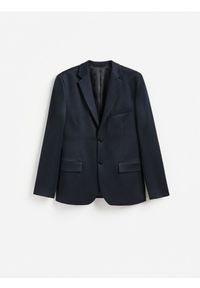 Reserved - Marynarka slim fit - granatowy. Kolor: niebieski. Materiał: wiskoza, dzianina #1