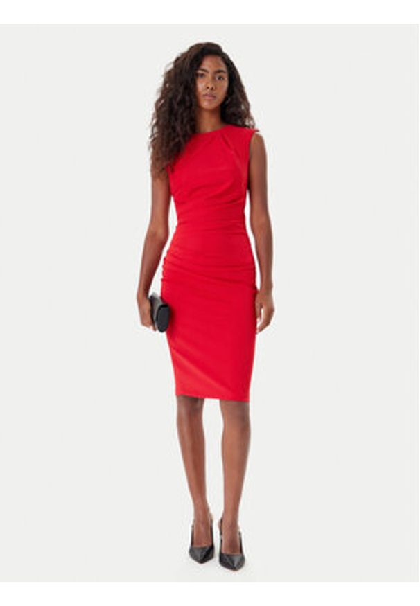 Rinascimento Sukienka koktajlowa CFC0125332003 Czerwony Slim Fit. Kolor: czerwony. Materiał: syntetyk. Styl: wizytowy