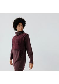 KALENJI - Bluza do biegania damska Kalenji Warm+ Long ocieplana.. Typ kołnierza: golf. Kolor: brązowy. Materiał: elastan, skóra, materiał. Sport: bieganie, golf #1