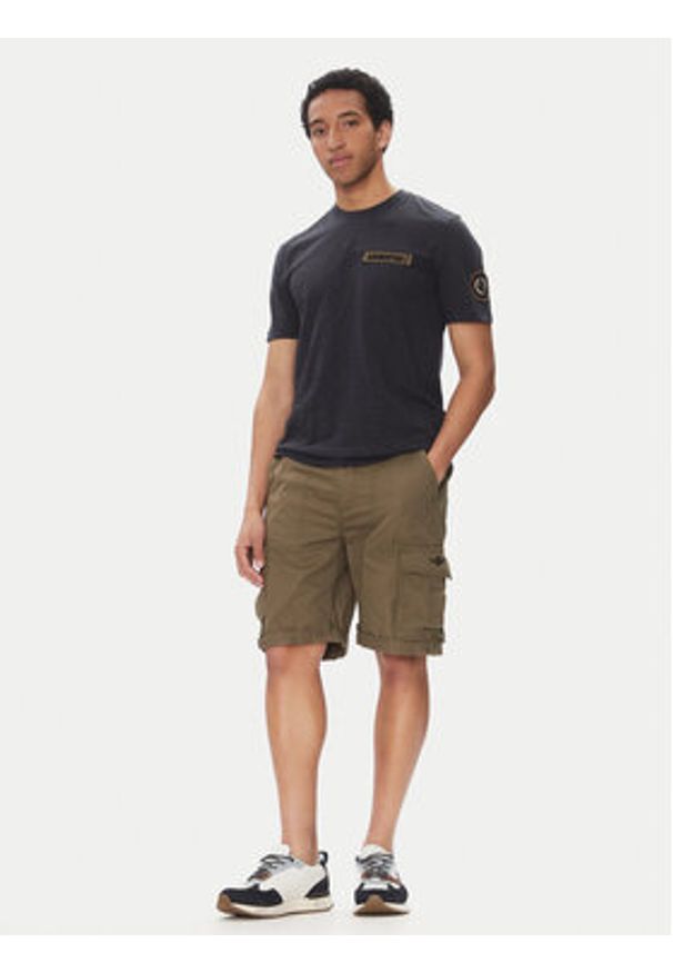 Aeronautica Militare Szorty materiałowe 251BE250CT3501 Khaki Regular Fit. Kolor: brązowy. Materiał: bawełna