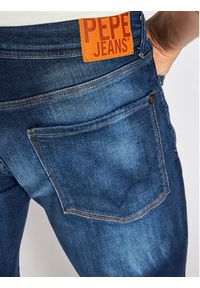 Pepe Jeans Szorty jeansowe Stanley PM800854 Granatowy Taper Fit. Kolor: niebieski. Materiał: bawełna
