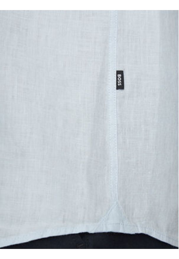 BOSS Koszula H-Roan 50539352 Błękitny Slim Fit. Kolor: niebieski. Materiał: len