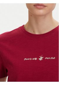Beverly Hills Polo Club T-Shirt P-SS26W-TS6510 Bordowy Regular Fit. Typ kołnierza: polo. Kolor: czerwony. Materiał: bawełna #3