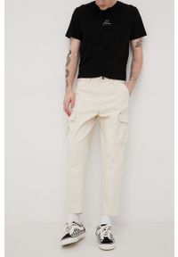 Only & Sons spodnie bawełniane męskie kolor beżowy proste. Kolor: beżowy. Materiał: bawełna. Wzór: gładki