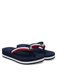 TOMMY HILFIGER - Tommy Hilfiger Japonki Th Corp Mid Wedge Beach Sandal FW0FW08517 Granatowy. Kolor: niebieski. Materiał: materiał #4