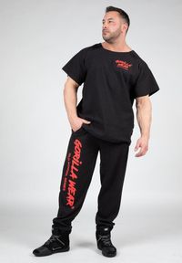 GORILLA WEAR - Augustine Stara szkoła Spodnie - Czarny/Czerwony. Kolor: czarny, czerwony, wielokolorowy. Sport: fitness
