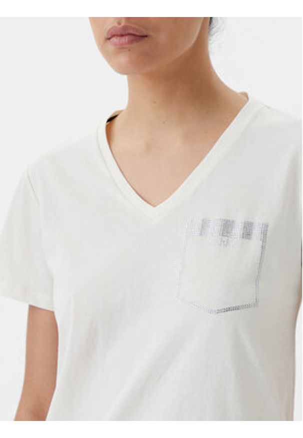 Liu Jo Beachwear T-Shirt TA5172 JS923 Écru Regular Fit. Materiał: bawełna