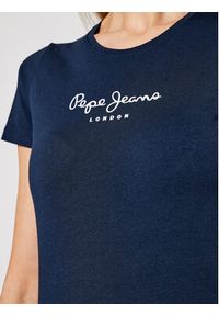 Pepe Jeans T-Shirt PL502711 Granatowy Slim Fit. Kolor: niebieski. Materiał: bawełna #4