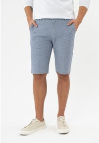 Volcano - Krótkie spodnie chino P-BRAXTON. Materiał: skóra, len, materiał, elastan, tkanina, bawełna. Długość: krótkie. Wzór: melanż, paski. Sezon: lato. Styl: wizytowy, klasyczny #1