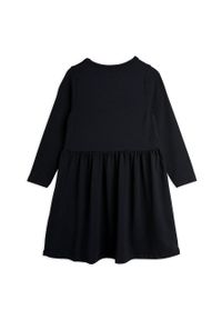 Mini Rodini sukienka dziecięca kolor czarny mini rozkloszowana. Kolor: czarny. Materiał: włókno, dzianina, lyocell. Długość rękawa: długi rękaw. Typ sukienki: rozkloszowane. Długość: mini #3