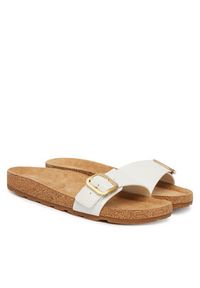 TOMMY HILFIGER - Tommy Hilfiger Klapki Cork Footbed Slip-On FW0FW09344 Biały. Kolor: biały. Materiał: skóra #3