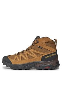 salomon - Salomon Trekkingi X Ward Leather Mid GORE-TEX L47181800 Brązowy. Kolor: brązowy. Materiał: skóra, zamsz. Technologia: Gore-Tex. Sport: turystyka piesza #4