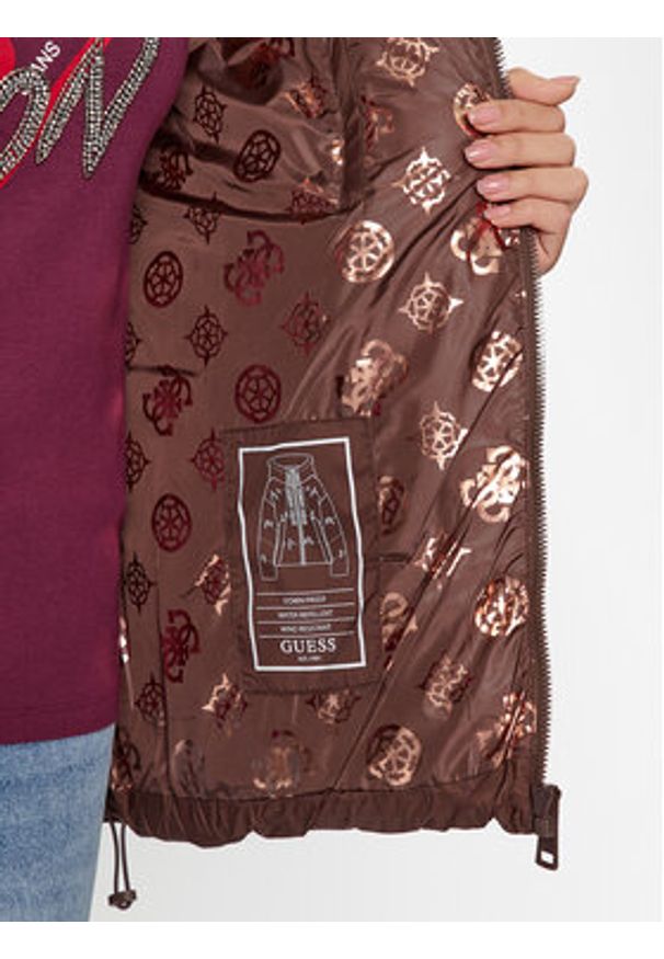 Guess Kurtka puchowa Letizia W3BL21 WG0V0 Brązowy Relaxed Fit. Kolor: brązowy. Materiał: syntetyk
