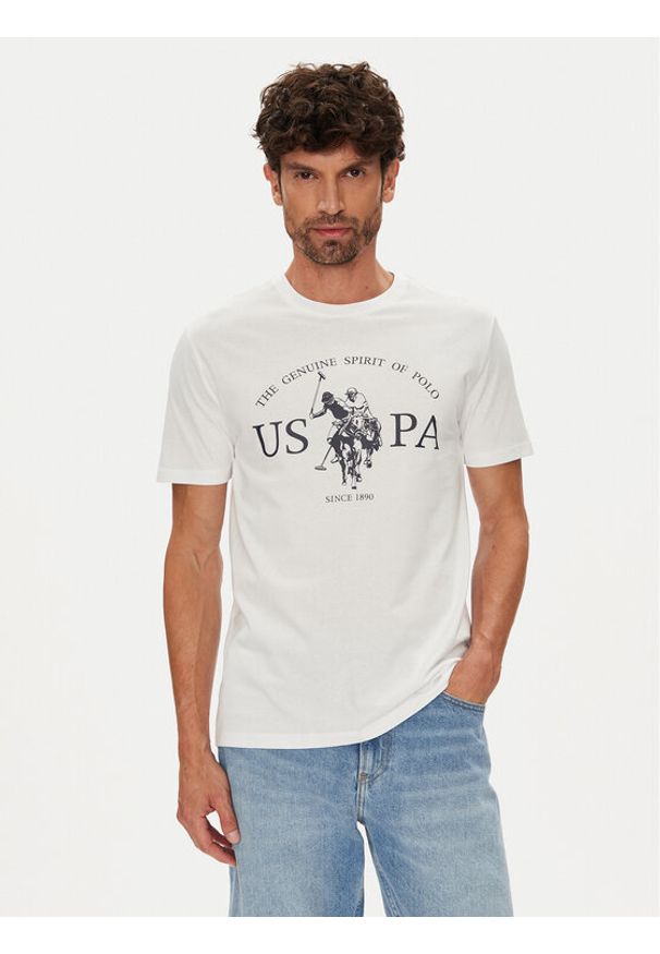 U.S. Polo Assn. T-Shirt MUP4203 Biały Regular Fit. Typ kołnierza: polo. Kolor: biały. Materiał: bawełna