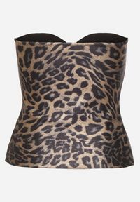 Born2be - Beżowy Top z Wiskozą o Kroju Bandeau Izureta. Okazja: na co dzień, na imprezę. Kolor: beżowy. Materiał: wiskoza. Długość: długie. Wzór: kwiaty. Sezon: lato. Styl: casual #5