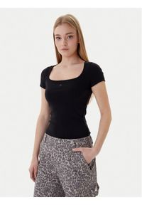 Tommy Jeans T-Shirt DW0DW21837 Czarny Slim Fit. Kolor: czarny. Materiał: bawełna #1