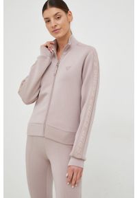 Guess bluza damska kolor różowy gładka. Okazja: na co dzień. Kolor: różowy. Materiał: materiał, wiskoza. Wzór: gładki. Styl: casual #2