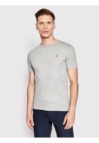 Polo Ralph Lauren T-Shirt 710740727012 Szary Slim Fit. Typ kołnierza: polo. Kolor: szary. Materiał: bawełna