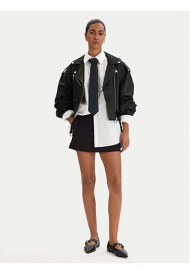 Karl Lagerfeld - KARL LAGERFELD Kurtka bomber B1W14002 Czarny Relaxed Fit. Typ kołnierza: dekolt w karo. Kolor: czarny. Materiał: syntetyk