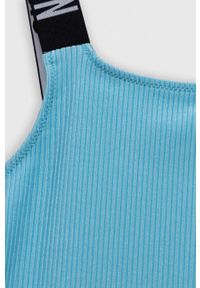 Calvin Klein Jeans jednoczęściowy strój kąpielowy dziecięcy kolor niebieski. Kolor: niebieski. Materiał: dzianina, poliamid. Rodzaj stanika: odpinane ramiączka #3