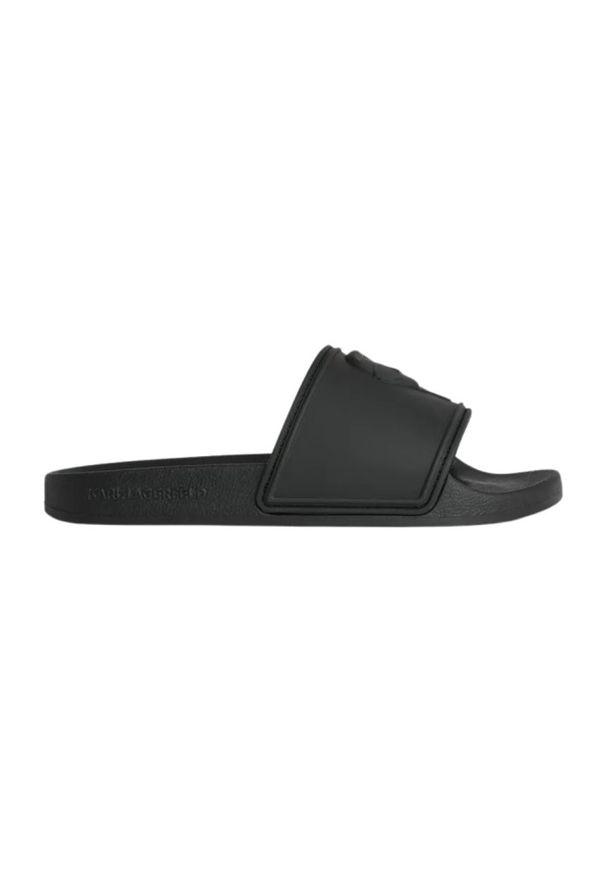 Karl Lagerfeld - KARL LAGERFELD Czarne męskie klapki KONDO Karl NFT Relief. Kolor: czarny