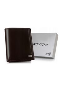 ROVICKY - Portfel skórzany Rovicky PC-108-BAR brązowy. Kolor: brązowy. Materiał: skóra