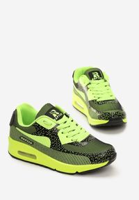 Renee - Zielone Sneakersy Leucolinai. Kolor: zielony. Wzór: napisy #2