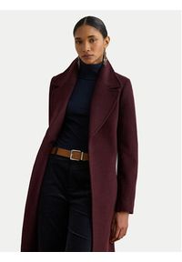 Lauren Ralph Lauren - LAUREN RALPH LAUREN Płaszcz wełniany 297962169005 Bordowy Regular Fit. Kolor: czerwony. Materiał: syntetyk #4