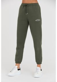 Juicy Couture - JUICY COUTURE Zielone damskie spodnie dresowe Recycled Wendy Jogger, Rozmiar XXS. Kolor: zielony. Materiał: dresówka