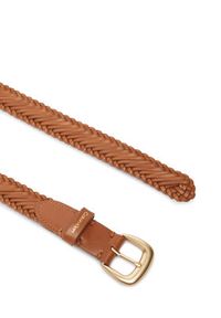 Calvin Klein Pasek Damski Braided Logo Buckle 25Mm LV04F7087G Brązowy. Kolor: brązowy. Materiał: skóra #3