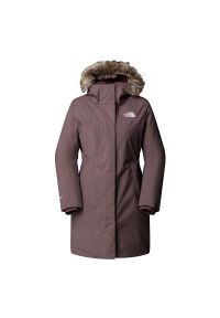 Kurtka damska The North Face Arctic 0A84J2BQ71 - bordowa. Kolor: czerwony. Materiał: poliester, materiał, puch, futro. Wzór: aplikacja. Sezon: zima. Styl: klasyczny #1
