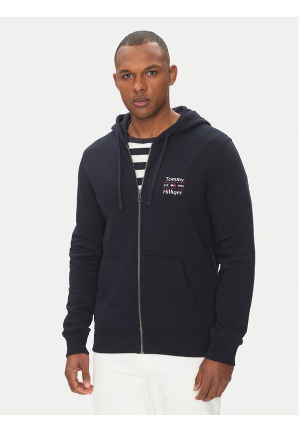 TOMMY HILFIGER - Tommy Hilfiger Bluza MW0MW39250 Granatowy Regular Fit. Kolor: niebieski. Materiał: bawełna