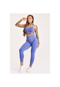 GYM GLAMOUR - Legginsy fitness damskie Gym Glamour push up 2.0. Kolor: niebieski. Sport: fitness